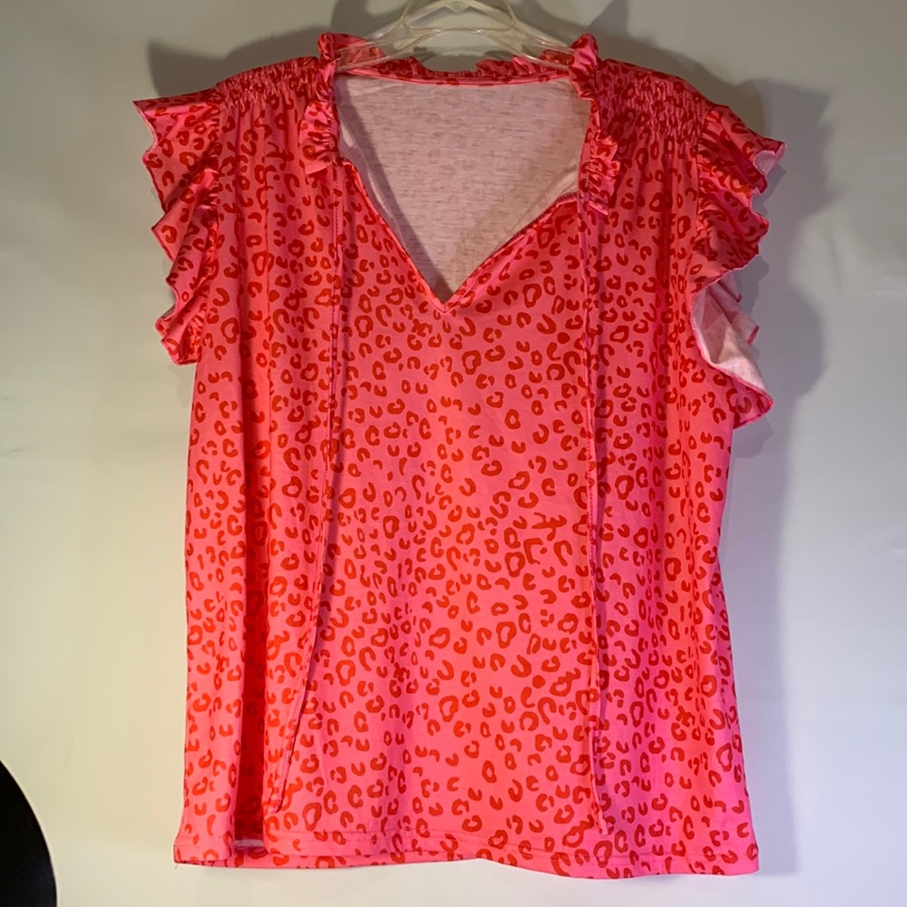 Womens cute pink top butterfly sleeves size 2X